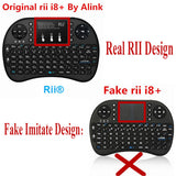 Rii i8+ 2.4G Russian Spanish Hebrew English Mini Wireless Keybaord with Backlight Touchpad for Smart Android BOX Tablet PC