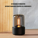 120ML Candlelight Aroma Diffuser Portable Electric USB Air Humidifier Cool Mist Maker Fogger 8-12 Hours with LED Night Light