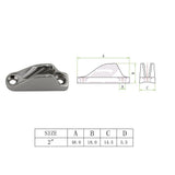 2PCS Stainless Steel Marine Hardware Boat Mooring Cam Cleat 48mm Marine Accessorie Clam Cleats For Boats And Yachts