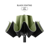10k Umbrella Female Rainproof Windproof Reflective Umbrella Rain Women Anti-UV Umbrellas Pink Three Folding Automatic Umbrellas