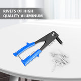 Rivet Gun Kit Heavy Duty Single Hand Manual Riveter with 40 PCS Rivets 4 Interchangeable Heads 3/32 Inch 1/8 Inch 5/32 Inch