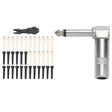 10 Pack Lot 6.3mm TS Right Angle MONO Phone Plug with 36Pcs Acoustic Guitar Bridge Pins Pegs in White and Black