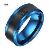 Smart Temperature Ring Fashion Stainless Steel Intelligent Temperature Sensor Rings Thermometer Finger Digital Temperature Meter