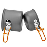 Outdoor Camping Cookware Set Portale Tableware Cooking Travel Cutlery Utensils Pot Pan Hiking Picnic Tools Orange Handle