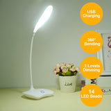 Tafellamp Oplaadbare Bureaulamp Studie Lamp Touch Schakelaar Moderne Tafellamp Flexibele Voor Student Lezen Studie Bureaulamp