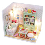 Wooden Miniature Doll House Furniture Children Adult Villa Model Building Kits for Children Gift 3D Wooden Craft Dollhouse Toy