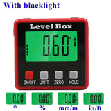 Digital Protractor Inclinometer 360° Level Angle Gauge Angle Finder Level Box with Magnet Rotatable Backlit Display Data Hold