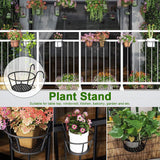 4pcs Hanging Basket Home Decor Iron Art Plant Stand Corner Balcony Indoor Outdoor Desktop Strong Bearing Modern Patio Garden