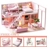 CUTEBEE DIY Dollhouse Wooden Doll Houses Miniature Doll House Furniture Kit Casa Music Led Toys for Children Birthday Gift M21