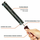 10pcs /Set Professional Chainsaw Chain Grinding Kit Round / Flat File Guide Bar File Sharpener Tools Set +Hardwood Handle