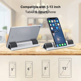 Desktop Laptop Stand Multifunction Phone and Tablet Holder with Cable Storage, 2 in 1 Laptop Holder, Sturdy and Stable