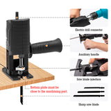 Reciprocating Saw Adapter Electric Drill Modified Tool Attachment with Ergonomic Handle 3 Saw Blades for Wood Metal Cutting