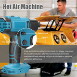 Cordless Handheld Hot Air Machine Lithium Rechargeable Heating Equipment Temperatures Adjustable Power Tool with 2 Nozzles