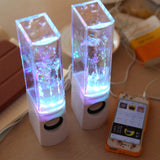 2PCS LED Light Speakers Dancing Water Music Fountain Light For PC Laptop For Phone Portable Desk Stereo Speaker