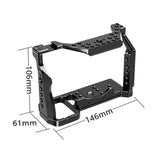 Aluminum Camera Cage for Sony A7S with Cold Shoe Mount Black Protective Full Formfitting Rig for A7S DSLR 1/4" 3/8" Screw Hole