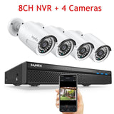 8ch 5MP POE Kit H.264+ NVR CCTV Security System Outdoor Waterproof 2MP IR IP Camera with Mic Audio Record Surveillance SANNCE