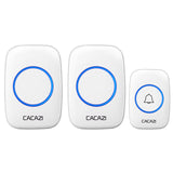 CACAZI Wireless Doorbell A10 DC Battery-operated 300M Range 38 Chimes Waterproof Home Cordless Flash Door Bell White