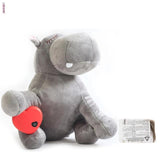 Heartbeat Dog Toy for Separation Anxiety Sleep Aid Soft Plush Sleeping Buddy Dogs Hippopotamus Stress Relief for Barking