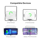 Dual Coil Wireless Car Charger for Galaxy Z Fold 3, Fast Charging Phone Holder Landscape Mount for Galaxy S22 Ultra/Note20