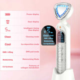 Hot Cold Facial Massager 3 Gears EMS Lifting Reduce Wrinkles Pore Cleaning Tightening Beauty Device with Red Blue Light