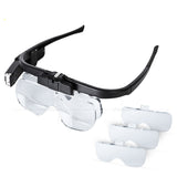 4.5 Power glasses repair magnifying glass six power reading and newspaper repair two LED light sources adjustable