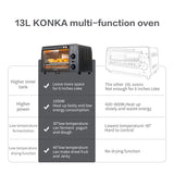 13L Electric Oven Multifunction Mini Oven Breakfast Machine Frying Household Bread Pizza Baking Maker Kitchen Oven Hornos Pitza