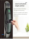New Design Fully Automatic 3D Face Recognition Fingerprint Smart Home Wifi APP Card Key Code Smart Door Lock with HD Camera