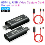 HDMI To USB Video Capture Card Audio Video Capture Card For 1080P Recorder Game Video Streamer Laptop Computer Accessories