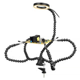 Lighting LED 3X Magnifying Lamp with Clamp Hands Free PCB Fixture Swivel Arms PCB Fixture Helping Hands Soldering Station