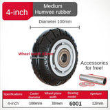 1 Pc 4 Inch Rubber Medium Caster Gold-Plated /Humvee/ TPR Silent Wheel Universal Trolley Industrial Trailer Single
