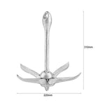 ISURE MARINE Hot Dipped Galvanized Boat Fitting Folding Grapnel Anchor 0.7Kg/1.5lbs