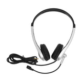 3.5mm Plug Computer Headset Noise Cancelling Binaural Business Wired Headphone with Single Directional Microphone
