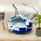 Ultra Soft Plush Cat Tent Cave Bed Pet Dog Beds Cushion Comfortable Nest Donut Cuddler Self Warming Sleeping Bed for Cats Puppy