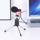 Wired Omnidirectional Microphone Condenser Recording Microfone Ultra-wide USB Recording Karaoke Vocal Mic with Tripod
