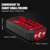 28000mAh Car Battery Jump Starter Portable Emergency 12V Car Battery Booster 15V/1A Dual USB Wireless Charging LED Flashlight