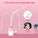 Table Lamp with Fan Rechargeable Desk Lamp with USB Charging Port & Pen Holder, 3 Stepless Dimming for Bedroom