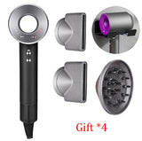 220V Leafless Professional Hair Dryer 1600W High Speed Hairdryer Temeperature Control Salon Dryer Wind Negative Ionic Blow Dryer