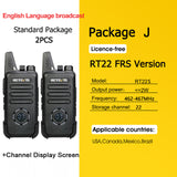 RETEVIS 2 pcs Mini Walkie Talkie PMR 446 Portable Two-way Radio ht PTT Walkie-talkies RT622 Portable Radio for Hunting Cafe RT22