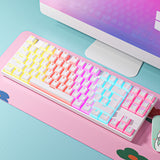 87 Keys Gaming Wired Mechanical Keyboard Pudding Keycap Blue Switch RGB Backlit Teclado Gamer for PC Laptop