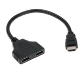 Splitter Converter 1 Input Male To 2 Output Female Port Cable Adapter Converter 1080P For Games Video Cables Accessories