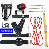 Catapult Fish Shooting Metal Hunting Catapult Folding Wrist Ball Clip Rubber Band Strong Outdoor Dart Shooting Reel Fishing Game