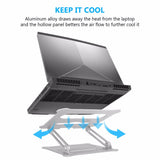 Laptop Stand Height Adjustable Aluminum Laptop Riser Holder Portable Ergonomic Notebook Mount Up to 17'' for MacBook Air Pro