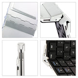 Three-fold Foldable Multi-system Universal Portable Wireless Keyboard Aluminum Alloy Foldable Mini Slim Keyboard For iOS/Android