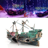 Hot Aquarium Fish Tank Landscape Pirate Ship Wreck Ship Decor Resin Boat Ornament Aquarium Accessories Decoration