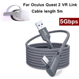 For Oculus Quest 2 Link Cable 5M USB 3.0 Quick Charge Cables for Quest2 VR Data Transfer Fast Charges VR Headset Accessories