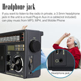 TR618 AM FM SW Portable Analog Radio with Digital MP3 Player Loud Volume Big Speaker Ideal for Home and Elder