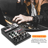 Sound Card 4 Channel Studio DJ Music Recording Multifunction Portable Home Computer Playback Live Streaming Audio Mixer