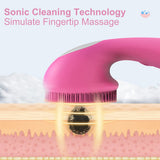 Wireless Charging Ultrasonic Face Pore Cleansing Brush Sonic Vibration Electric Silicone Facial Cleanser With 3D Magnetic Beads