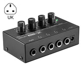 Newest HA400 Ultra-compact Mini Audio Stereo Headphone 4 Channels Amplifier With Power Adapter Black Color