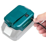 14.4V/18V Li-on Battery Dual USB Port with LED Light Spotlight Outdoor Flashlight for Makita Batteries